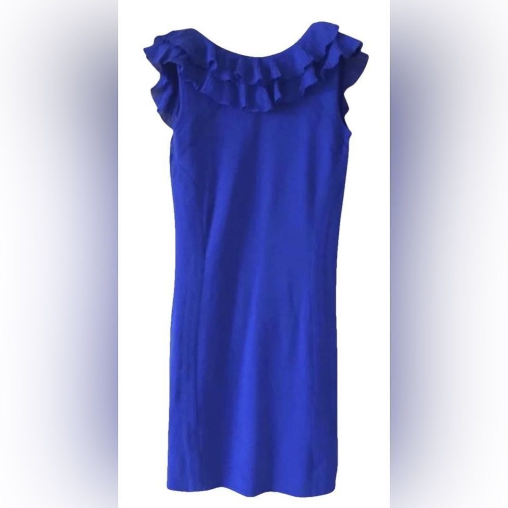 Versace wool dress ruffle neck wool knit dress size 6/IT42